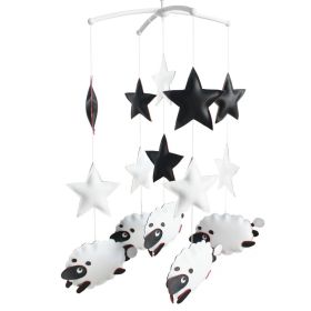 Hanging PU Toys Nursery Rotatable Musical Mobile [Sheep and Stars]