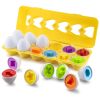 12pcs Matching Eggs Set Easter Egg - Color & Shape Recognition Sorter Skills Toys For Toddlers; Early Learning Educational Fine Motor Skill Montessori