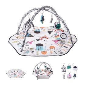 Baby Play Gym Mat Tummy Time Activity Mat with 6 Sensory Toys 41.7" x 41.7"