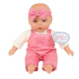 12-Inch Soft Baby Doll in Pink Outfit â€“ Removable Clothes, Cuddly Plush Body, Toy for Kids Ages 2+