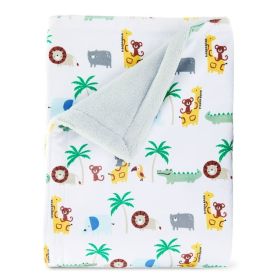 Parent's Choice Multicolor Jungle Print Super Soft Reversible Baby Blanket, Infant Boy