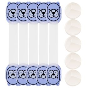 5Pcs Kids Safety Locks w/ 5 Furniture Corner Protectors Drawer Cabinet Strap Locks Baby-Proof Adhesive Fridge Latches Locks