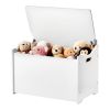 VEVOR Kids Storage Bench, Wooden Toy Box Chest with Backrest, Large Storage Cabinet with Safety Hinge, Toddlers Storage Bench for Playroom
