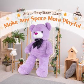 Giant Teddy Bear 4 Feet, 47inch Big Lavender Teddy Bear Stuffed Animal Plush for Girlfriend, Boyfriend, Purple