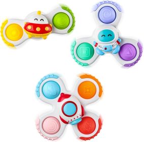 ALASOU 3PCS Pop Suction Cup Spinner Toys for 1 Year Old Boy Girl |Novelty Spinning Tops Toddler Toys Age 1-2|Sensory Baby Bath Toy for Toddlers 1-3|12