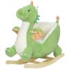 Qaba Baby Rocking Horse, Kids Ride On Dragon Toy with Realistic Dragon Roar and Safety Belt for Kids 18-36 Months, Green