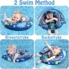 Float Self-Inflating Baby Swim Float with Canopy, Compressible Folding Pool Baby Float