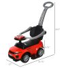 Kids 3 in 1 Push Car Ride-On Stroller Sliding Walking Toy with Horn Music Light Secure Bar for Boys Girls 1-3 Years Old Red