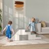 2 Piece Foam Climbing Toys for Toddlers 1-3 Years, for Slide, Climb and Crawl, Light Gray