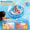 Baby Pool Float with Canopy UPF50+ Sun Protection, Inflatable Kids Pool Floats with Toy Play Console for Baby 6-36 Months