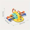 Baby Sensory Montessori Toy For 6-12-18 Months, Silicone Table Pull String Teething Toy