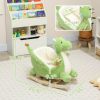 Qaba Baby Rocking Horse, Kids Ride On Dragon Toy with Realistic Dragon Roar and Safety Belt for Kids 18-36 Months, Green