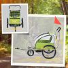 Aosom 2-Seat Elite 360 Swivel Bike Trailer for Kids Bicycle Cargo Trailer with Water-Resistant Windows, Green and White