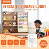 VEVOR Wooden Kids Bookshelf 4-Tier, Toy Storage Organizer for Toddler, Book Shelf for Kids Rooms with 6-Layer Sling Book Rack