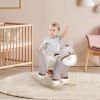 Kids Rocking Chair, Plush Ride On Rocking Horse Donkey with Sound, Wood Base Seat, Safety Belt, Baby Toddler Rocker Toy for 18 - 36 Months, Gray