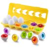 12pcs Matching Eggs Set Easter Egg - Color & Shape Recognition Sorter Skills Toys For Toddlers; Early Learning Educational Fine Motor Skill Montessori
