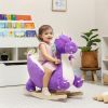 Qaba Baby Rocking Horse, Kids Ride On Toy with Realistic Dragon Roar and Safety Belt for Kids 18-36 Months, Purple