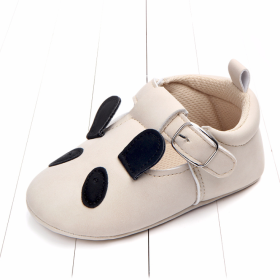 Spring and autumn cartoon animal baby shoes matte leather non-slip soft bottom baby shoes wholesale 0884 (Option: Beige Panda-13CM)