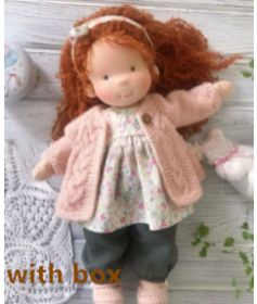 Handmade Plush Doll Golden Curly Girl Finished Product (Option: E with box)