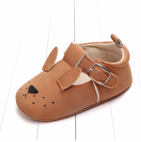 Spring and autumn cartoon animal baby shoes matte leather non-slip soft bottom baby shoes wholesale 0884 (Option: Dog B 1pair-13CM)