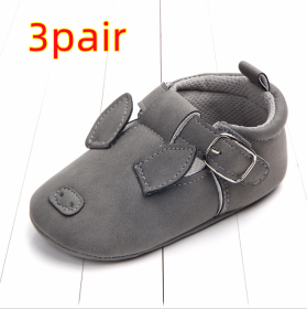 Spring and autumn cartoon animal baby shoes matte leather non-slip soft bottom baby shoes wholesale 0884 (Option: Pig B 3pair-13CM)