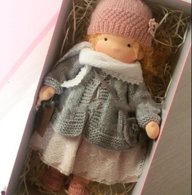 Handmade Plush Doll Golden Curly Girl Finished Product (Option: Z)