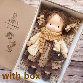 Handmade Plush Doll Golden Curly Girl Finished Product (Option: G with box)