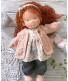 Handmade Plush Doll Golden Curly Girl Finished Product (Option: E)