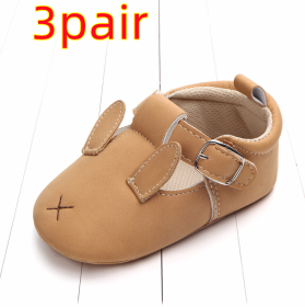 Spring and autumn cartoon animal baby shoes matte leather non-slip soft bottom baby shoes wholesale 0884 (Option: Rabbit A 3pair-12CM)