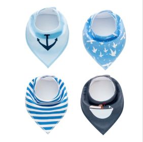 4pcs Lot Bibs Burp Cloth Print Arrow Wave Triangle Baby Bibs Cotton Bandana Accessories (Option: 18)
