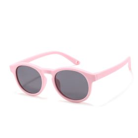 0-3 Years Newborn Fashion Baby's First Sunglasses with Strap Round Flexible UV400 Polarized Infant Silicone Sunglasses Accessory (Frame Color: 0-3 Years old, Lenses Color: Rose Pink)