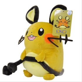 New Cartoon Pokemon Plush Toy Charmander Squirtle Bulbasaur Plush Doll Eevee Mewtwo Jigglypuff Snorlax Plush Toy Children's Gift (Color: Dedenne 22cm)