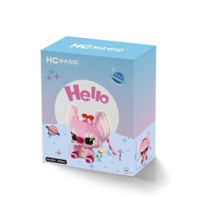 Funny Disney Lilo and Stitched Miniature Block Hot Selling Stitch Miniature Blocks DIY Guitar Holding Book Toys Gifts for Kids (Color: With box-9001)