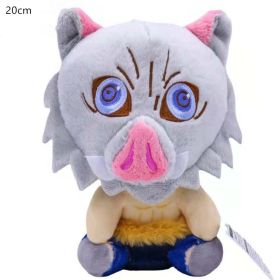 20CM Ghost Slayer's Blade Plush Doll Kawaii Ni Douzi Tanji Lang Xing Shou Lang My Wife Zenyi Plush Toy Children's Birthday Gift (Height: 20CM, Color: Hashibira Inosuke)