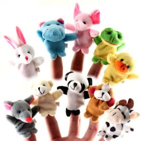 10 Pcs/Lot Mini Funny Soft Plush Toys Cartoon Biological Animal Finger Puppet For Child Baby Favor Dolls (Color: AS picture)
