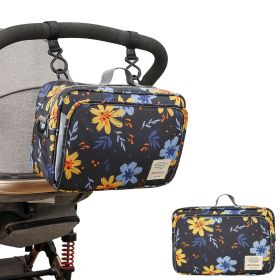Waterproof baby print stroller bag storage hanging bag diaper bag mother and baby mommy bag (select: Mommy Bag-Yellow flowers)