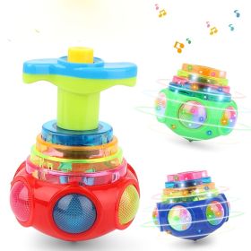 Music Gyro Kids Toy; Luminous Rotating Gyro Toy; With Colorful Light For Children (Color: Blue)