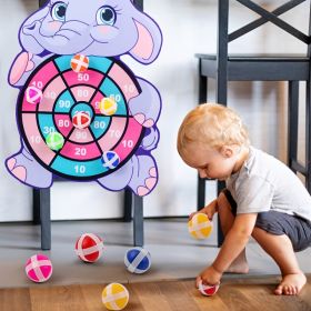 Kids Sticky Ball Dart Target Board; Creative Throw Ball Target Sticky; Outdoor Sports Indoor Cloth Toys; Educational Board Games; with 3 balls (style: Rabbit)