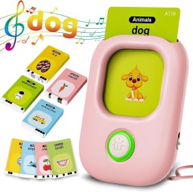 Talking Flash Cards,Kids Toddler Flash Cards with 448 Sight Words,Montessori Toys,Autism Sensory Toys,Speech Therapy Toys (Color: Pink)
