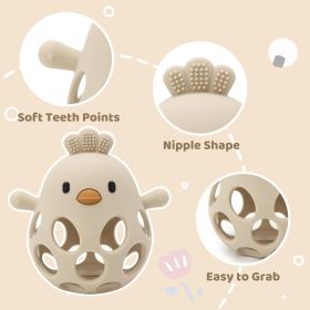 Suction Toys Teething Chew - Baby Table Toys, Teething Toys Silicone Teethers (Color: RosePinkBeige)