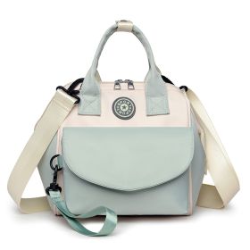 Baby Nappy Diaper Bag with 6 Pockets Burp Cloth Adjustable Shoulder Strap Detachable Small Bag Multifunctional Diaper Changing Bag with 2 Insulat (Color: Green)