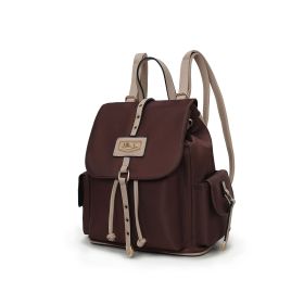 MFK Collection Paula Women Backpack by Mia K (Color: Coffee Ivory, Material: Vegan Leather)