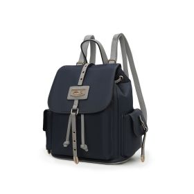 MFK Collection Paula Women Backpack by Mia K (Color: Charcoal Light Grey, Material: Vegan Leather)