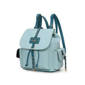 MFK Collection Paula Women Backpack by Mia K (Color: Baby Blue Navy, Material: Vegan Leather)