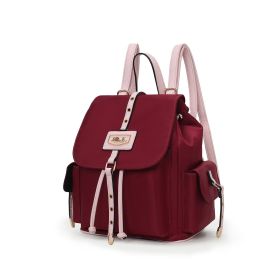 MFK Collection Paula Women Backpack by Mia K (Color: Wine Blush, Material: Vegan Leather)