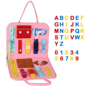 Kids Busy Board Sensory Activity Board Preschool Learning Toys Montessori Educational Gift for 1-6 Years Old Baby Toddler Girls Boys (Color: Pink, size: One size)