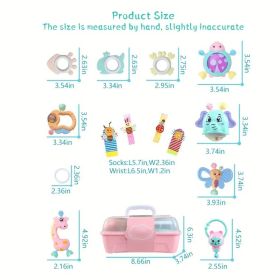 Baby Rattle Toy Set, Baby Grip Rattle, Easy Grip Sensory Clasp, Baby Development Learning Music Toy (Quantity: jingle bell+jingle socks(15pcs))