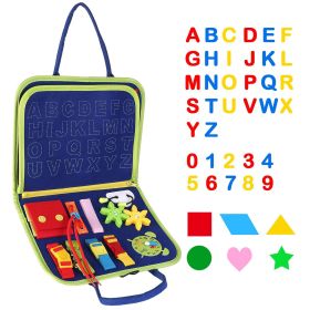 Kids Busy Board Sensory Activity Board Preschool Learning Toys Montessori Educational Gift for 1-6 Years Old Baby Toddler Girls Boys (Color: Blue, size: One size)