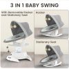 3-in-1 Baby Swing with Motion Detection, Hands-Free Electric Infant Swing for Soothing Sleep, 3 Modes, 5 Speeds, Bluetooth & Lullabies